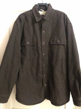 Cold Storage Mens Jacket Large Brown Full Zip Fleece Lined Sz XL